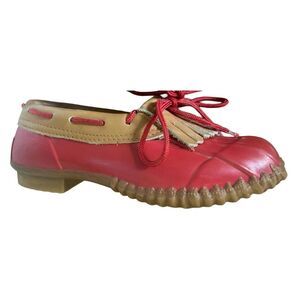 Vintage Sporto Red Rubber Duck Shoes Women's Size 6 Made in Korea